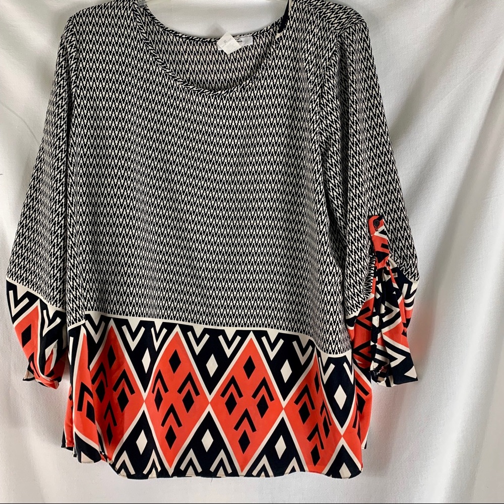 Moa Moa Printed Top Sz 2X